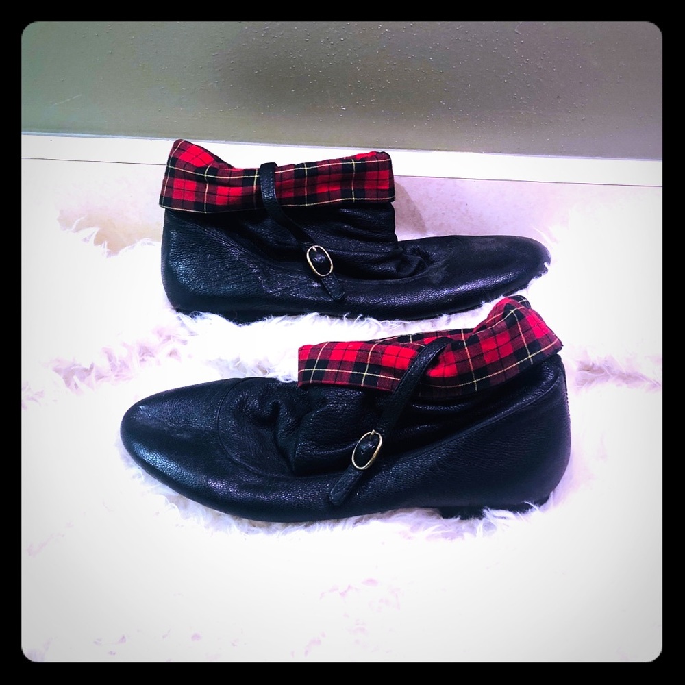 Jeffery Campbell Black Bootie with Plaid Lining